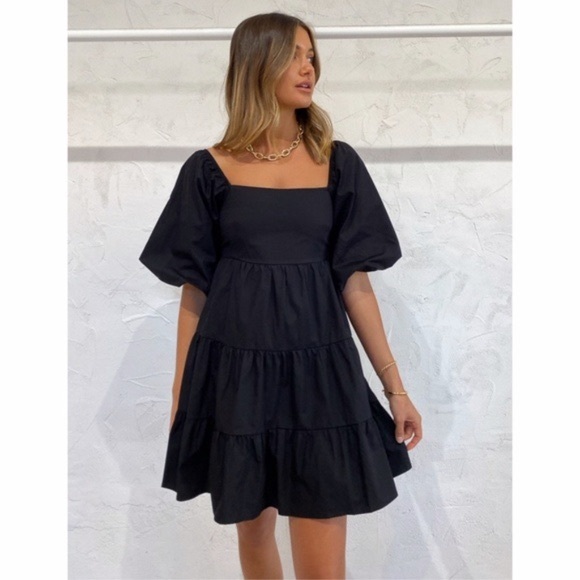 FAITHFULL THE BRAND eryn mini dress black small - Picture 3 of 10